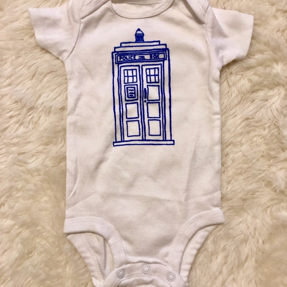 Carter's Other - Hand Screen Printed Tardis Doctor Who Onesie Carter's Other - Hand Screen Printed Tardis Doctor Who Onesie